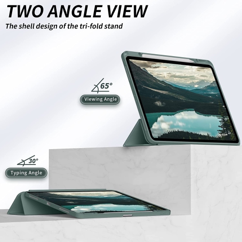 Étui J pour iPad Pro 12.9 6e génération 2022, 5e génération 2021 avec porte-crayon, étui souple à dos mince pour iPad 12.9 6e/3e génération