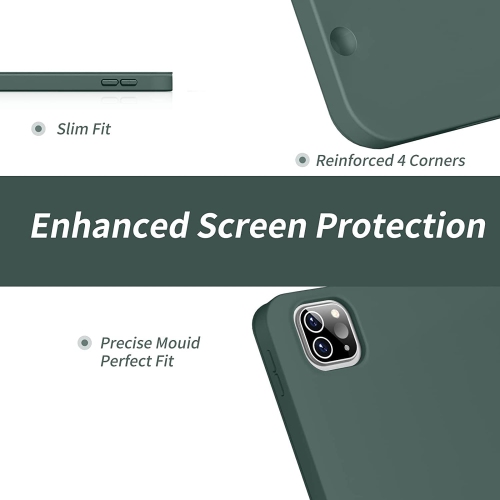 Étui J pour iPad Pro 12.9 6e génération 2022, 5e génération 2021 avec porte-crayon, étui souple à dos mince pour iPad 12.9 6e/3e génération