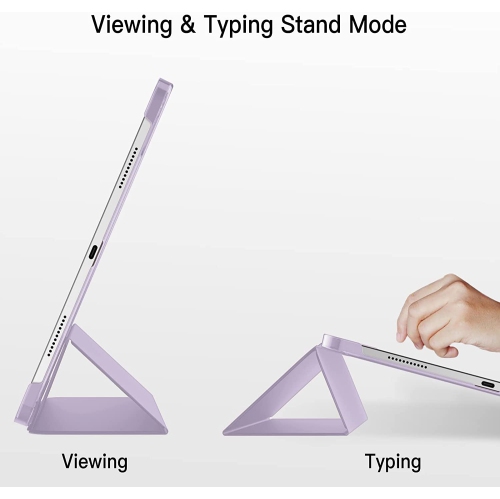 J Case for iPad Pro 12.9-Inch, Slim Stand Hard Back Shell Smart Cover with Auto Wake/Sleep (Light Purple)