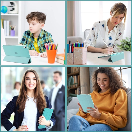 P for iPad 10th Generation Case 2022 10.9 inch, Slim Protective Trifold Stand Lightweight Hard Back Smart Cover for iPad 10th Gen -Aqua
