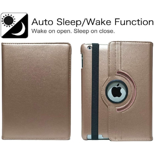 iPad 2/3/4 Case - 360 Degree Rotating Stand Smart Case Protective Cover with Auto Wake Up/Sleep Feature for Apple iPad 4, iPad 3 & iPad 2