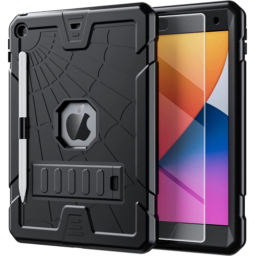 T iPad 9th Generation Case for Kids with Glass Screen Protector 2021 iPad 10.2 Case 8th 7th Generation w/ Pencil Holder+Stand Heavy Duty Droof Proof