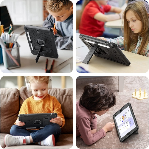 T iPad 9th Generation Case for Kids with Glass Screen Protector 2021 iPad 10.2 Case 8th 7th Generation w/ Pencil Holder+Stand Heavy Duty Droof Proof