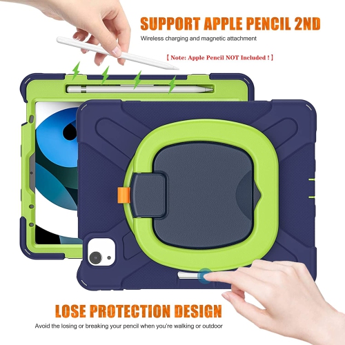 S iPad Air 5th/4th Generation Case, iPad Pro 11 Case 4th/3rd /2nd/1st Gen, Shockproof Rugged Cover for iPad Air 10.9 2022 2020 - Pencil Holder
