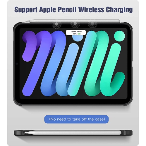 T Case for New iPad Mini 6th Generation, iPad Mini 6 Case(8.3-inch, 2021), [Support Touch ID & Apple Pencil Charging] Ultra Slim Shock Absorbant