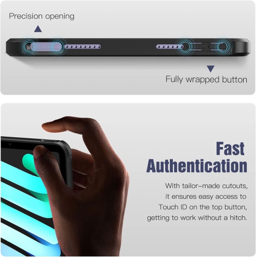 T Case for New iPad Mini 6th Generation, iPad Mini 6 Case(8.3-inch, 2021), [Support Touch ID & Apple Pencil Charging] Ultra Slim Shock Absorbant