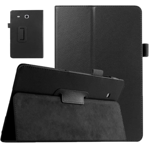 Étui E pour Tab E 9.6, modèle T560, étui folio mince en cuir avec support pour tablette Galaxy Tab E de 9.6 po à 2015 fonctions de Samsung - Noir