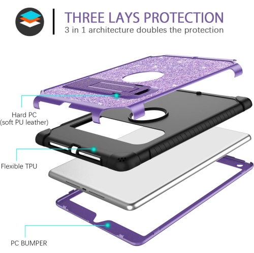 iPad Air 2 Case,iPad 9.7 Case 2017/2018,iPad 6th/5th Generation Case,D Glitter Bling 3 in 1 Heavy Duty Rugged Case with Kickstand Shockproof Anti