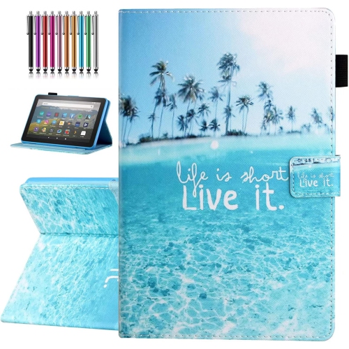 All-New Amazon Fire HD 8 & 8 Plus Case, Not Suitable for 7th/8th/9th Fire 8, Premium PU Leather Stand Cover with Smart Auto Wake/Sleep, Beach