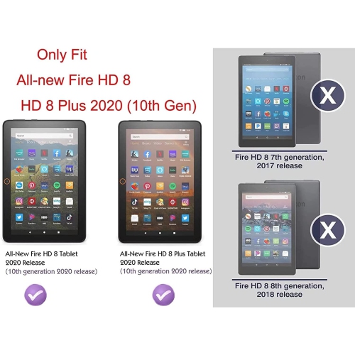 All-New Amazon Fire HD 8 & 8 Plus Case, Not Suitable for 7th/8th/9th Fire 8, Premium PU Leather Stand Cover with Smart Auto Wake/Sleep, Beach