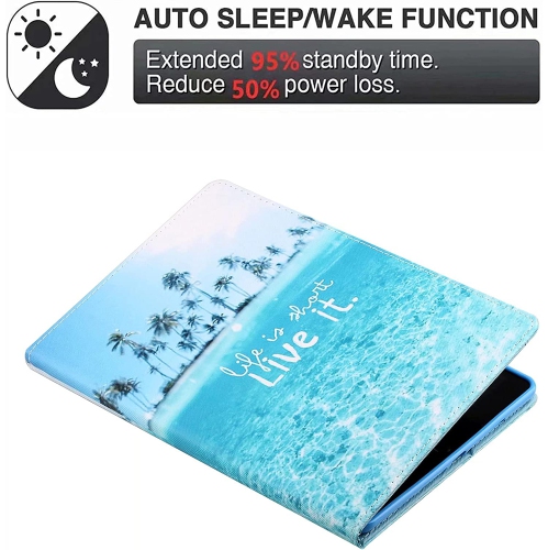 All-New Amazon Fire HD 8 & 8 Plus Case, Not Suitable for 7th/8th/9th Fire 8, Premium PU Leather Stand Cover with Smart Auto Wake/Sleep, Beach