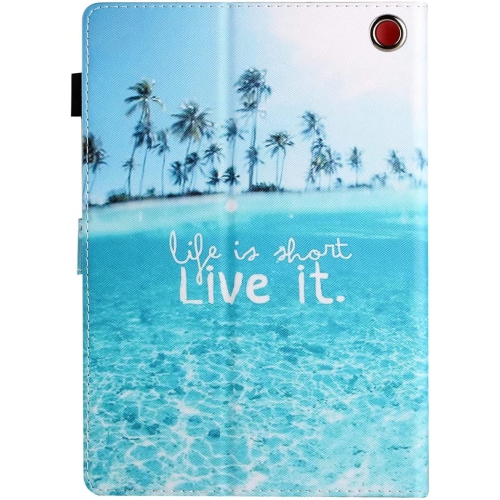 All-New Amazon Fire HD 8 & 8 Plus Case, Not Suitable for 7th/8th/9th Fire 8, Premium PU Leather Stand Cover with Smart Auto Wake/Sleep, Beach