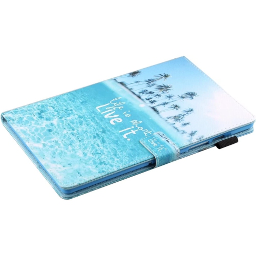 All-New Amazon Fire HD 8 & 8 Plus Case, Not Suitable for 7th/8th/9th Fire 8, Premium PU Leather Stand Cover with Smart Auto Wake/Sleep, Beach