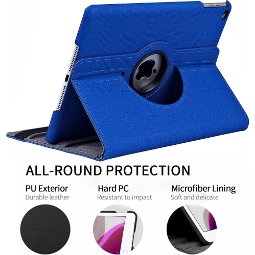 New iPad 9.7 2018 2017 / iPad Air 2 Case - 360 Degree Rotating Denim Fabric Cover with Auto Sleep Wake for iPad 9.7 inch / iPad Air 2/ iPad Air