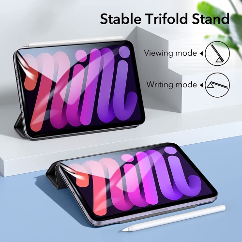E Magnetic Case Compatible with iPad Mini 6, Convenient Magnetic Attachment, Auto Sleep/Wake, Fully Supports Pencil 2, Slim and Silky Cover, Rebound