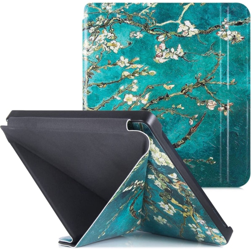 B Kobo Libra 2 Case - Premium PU Leather Origami Stand Protective Cover with Auto Wake/Sleep (Apricot Blossom)