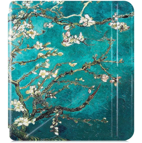 B Kobo Libra 2 Case - Premium PU Leather Origami Stand Protective Cover with Auto Wake/Sleep (Apricot Blossom)