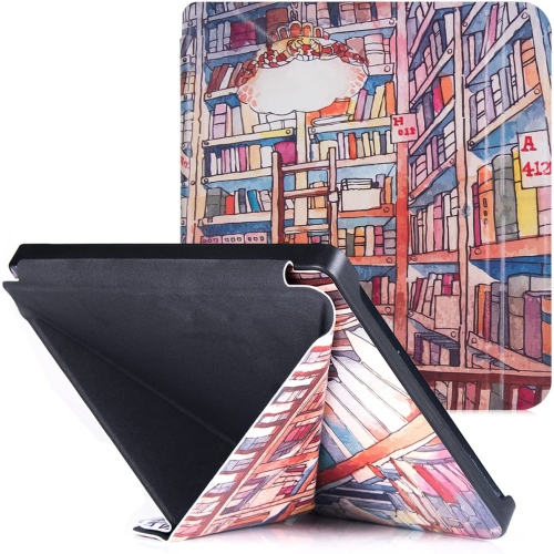 B Kobo Libra 2 Case - Premium PU Leather Origami Stand Protective Cover with Auto Wake/Sleep (Bookstore)