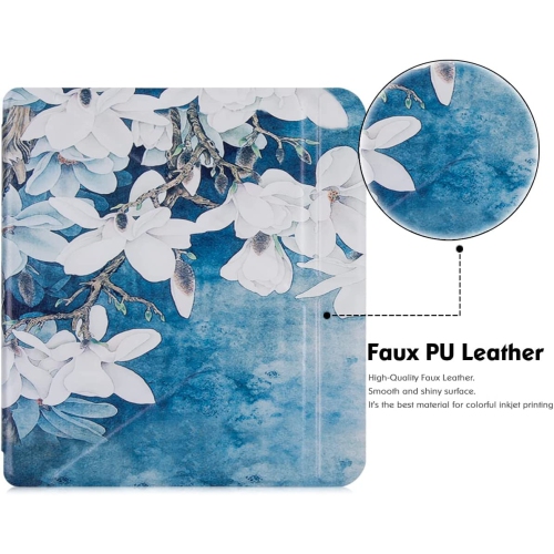 B Kobo Libra 2 Case - Premium PU Leather Origami Stand Protective Cover with Auto Wake/Sleep (Magnolia)