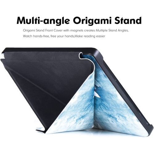 B Kobo Libra 2 Case - Premium PU Leather Origami Stand Protective Cover with Auto Wake/Sleep (Magnolia)