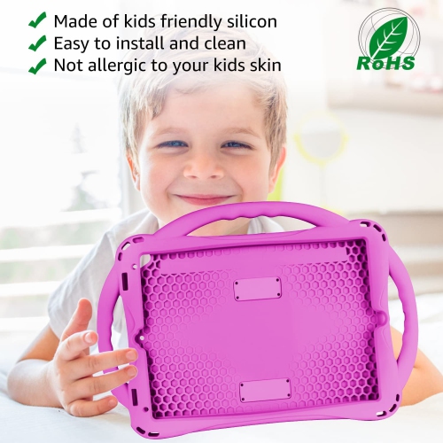 iPad 10.2 case, T iPad 9th/8th/7th Generation Case for Kids with Tempered Glass Screen Protector and Strap, Silicone Shockproof iPad 10.2 inch 2021