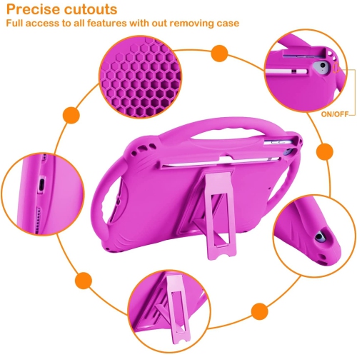 iPad 10.2 case, T iPad 9th/8th/7th Generation Case for Kids with Tempered Glass Screen Protector and Strap, Silicone Shockproof iPad 10.2 inch 2021