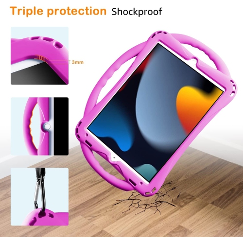 iPad 10.2 case, T iPad 9th/8th/7th Generation Case for Kids with Tempered Glass Screen Protector and Strap, Silicone Shockproof iPad 10.2 inch 2021