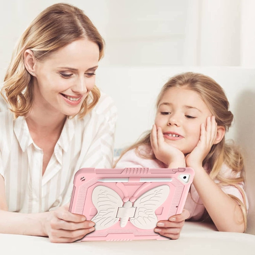 iPad 10.2 Inch Case,Y iPad 9th 8th 7th Generation Case,iPad air 3 Case Kids Girls Butterfly Kickstand Shockproof Protective Cover with Pencil Holder