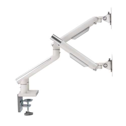 Ergoloop Dual Monitor mount with USB Ports: VESA Compatible Full Motion with all Adjustments Quick Release plate & Rotation Stop and Built in cable