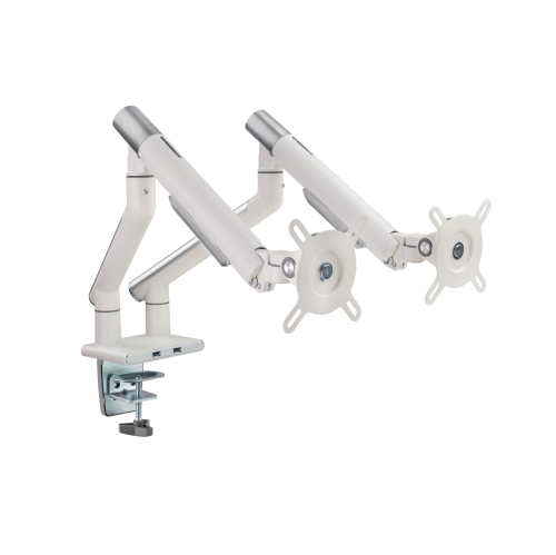 Ergoloop Dual Monitor mount with USB Ports: VESA Compatible Full Motion with all Adjustments Quick Release plate & Rotation Stop and Built in cable