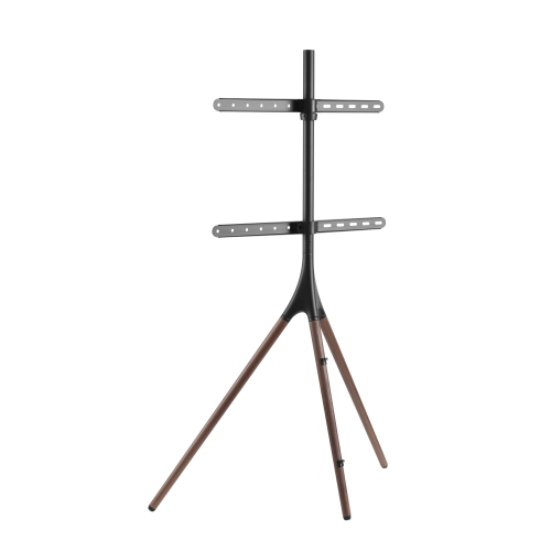 Ergoloop Easel Wooden 65" Corner TV Stand - Walnut & Black