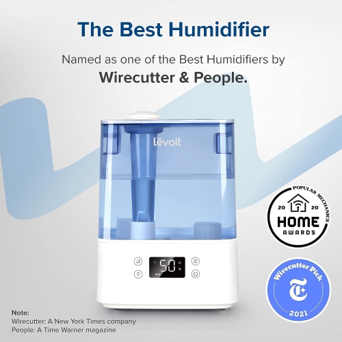 LEVOIT Humidifier for Bedroom Large Room Home, Smart WiFi Alexa Control, 6L Top Fill Cool Mist Humidifiers for Plants, Baby, Ultrasonic, Essential