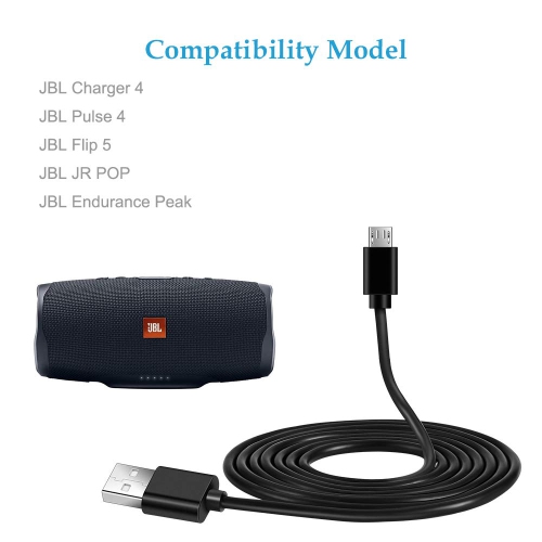 Câble de recharge USB de type C compatible avec les charge 4 de JBL, Pulse 4 de JBL, Flip 5 de JBL, haut-parleur JRPOP, Endurance Peak sans fil