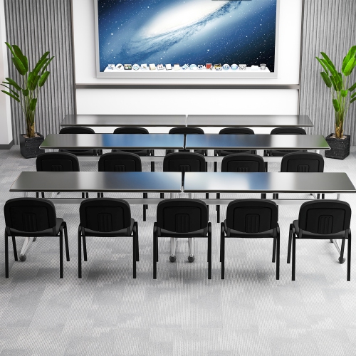 Gymax Set of 10 Stackable Mid Back Conference Guest Reception Chair Office Home