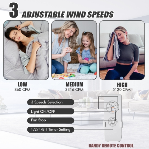 Topbuy 52" Ceiling Fan with Light and Remote Control Indoor Modern Ceiling Fan with Quiet Reversible ETL Motor Black/Silver/White