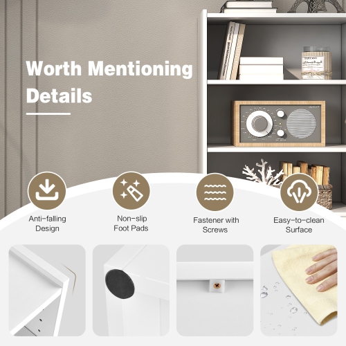 Topbuy 3-Tier Bookcase, Corner Bookshelf Display Rack w/ 18-Position Adjustable Shelves 1.3" High Interval, Freestanding Space-saving Open Display