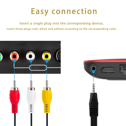 AUX Male 3.5mm to 3 RCA AV Audio Video Male Converter Cable TV Cord Adapter Wire