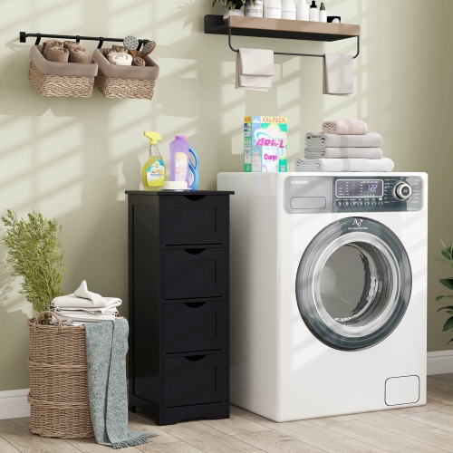Costway 4-Drawer Bathroom Floor Cabinet Free Standing Storage Side Organizer