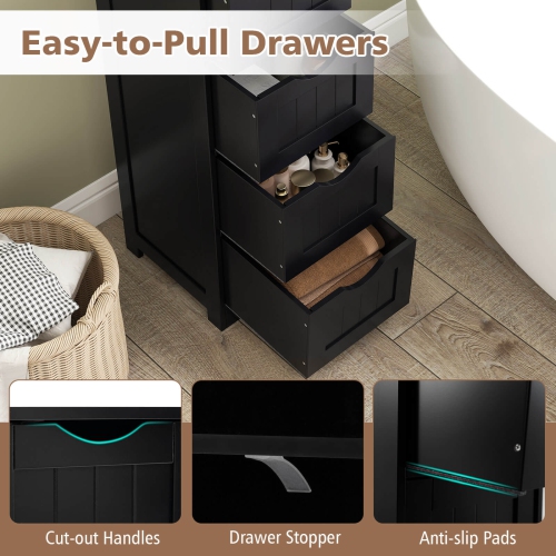 Costway 4-Drawer Bathroom Floor Cabinet Free Standing Storage Side Organizer