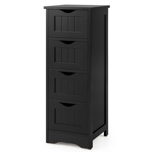 Costway 4-Drawer Bathroom Floor Cabinet Free Standing Storage Side Organizer