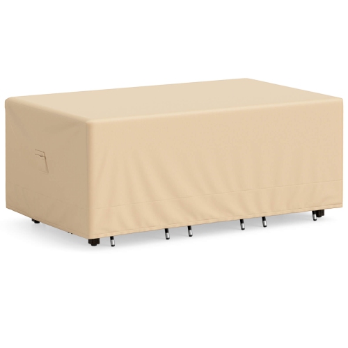 Image 1 de 9.. Ensemble de salle à manger de 90 x 50&nbsp;po de Costway Patio Chaise de table rectangulaire Poignée étanche Évent