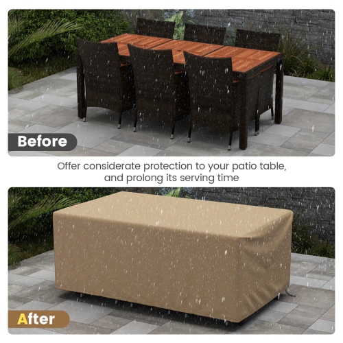 Costway Patio 90"x50" Dining Set Cover Rectangle Table Chair Waterproof Handle Air Vent