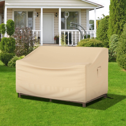 Costway Patio 60"x43" 2-Seater Bench Loveseat Deep Sofa Cover Waterproof Handle Air Vent