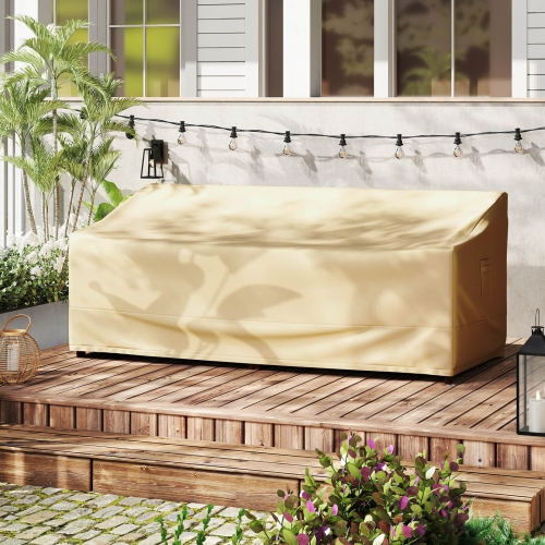 Costway Patio 77"x43" 3-Seater Outdoor Deep Couch Sofa Cover Waterproof Handle Air Vent