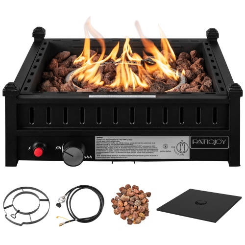 Topbuy Portable Propane Fire Pit 40,000 BTU Tabletop Fire Pit for Tables with 2" Umbrella Hole Compact Propane Fire Pit