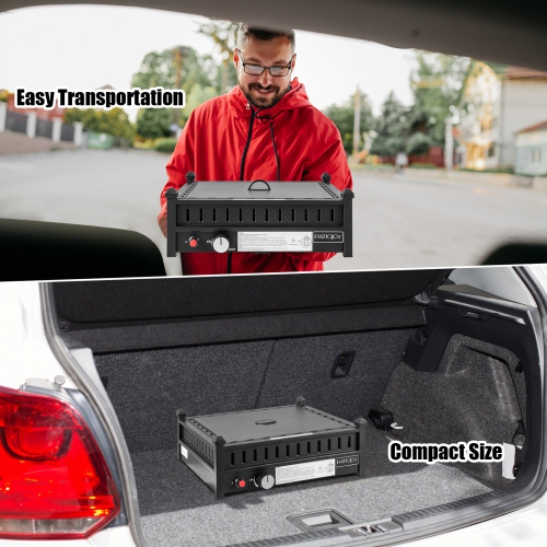 Topbuy Portable Propane Fire Pit 40,000 BTU Tabletop Fire Pit for Tables with 2" Umbrella Hole Compact Propane Fire Pit