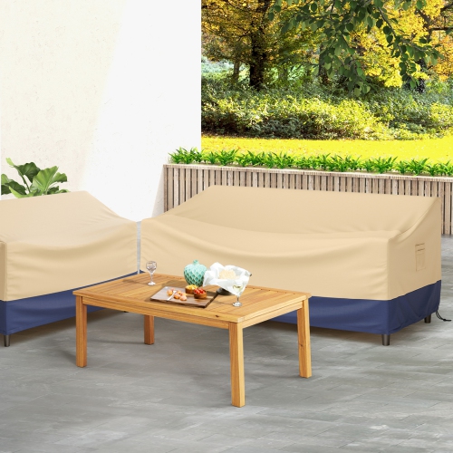 Topbuy 77"W x 43"D x 30"H Patio 3-Seater Sofa Cover Outdoor Deep Sofa Cover w/ Handles & Air Vents Heavy Duty Patio Bench Cover
