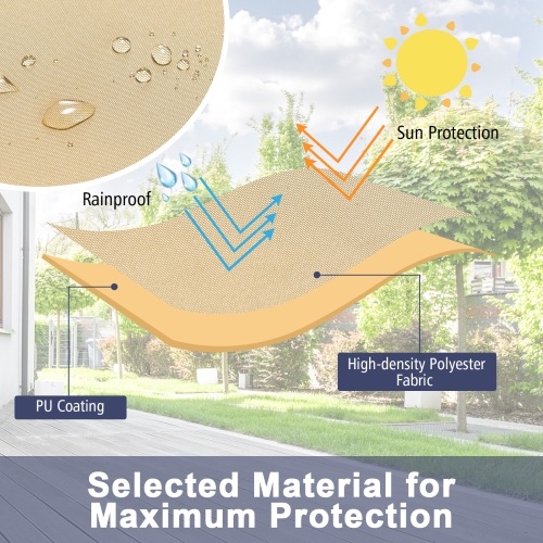 Topbuy 77"W x 43"D x 30"H Patio 3-Seater Sofa Cover Outdoor Deep Sofa Cover w/ Handles & Air Vents Heavy Duty Patio Bench Cover