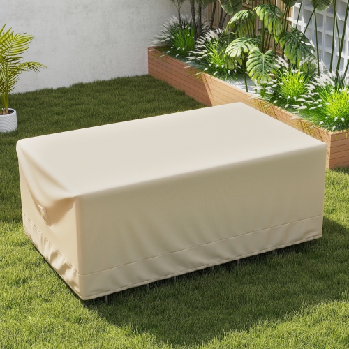 Topbuy 90"L x 50"W x 32"H Patio Table Cover Outdoor Table & Chairs Set Cover w/ Handles & Air Vents Rectangular Patio Furniture Set Cover
