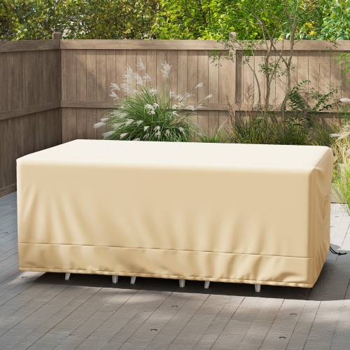 Topbuy 90"L x 50"W x 32"H Patio Table Cover Outdoor Table & Chairs Set Cover w/ Handles & Air Vents Rectangular Patio Furniture Set Cover